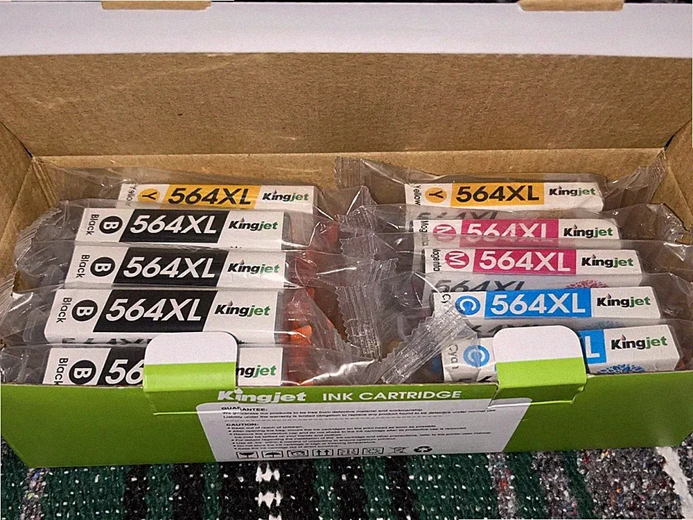 Kingjet 564 Ink Cartridge Box 4 Black, 2 Cyan, 2 Magenta, 2 Yellow New Old Stock