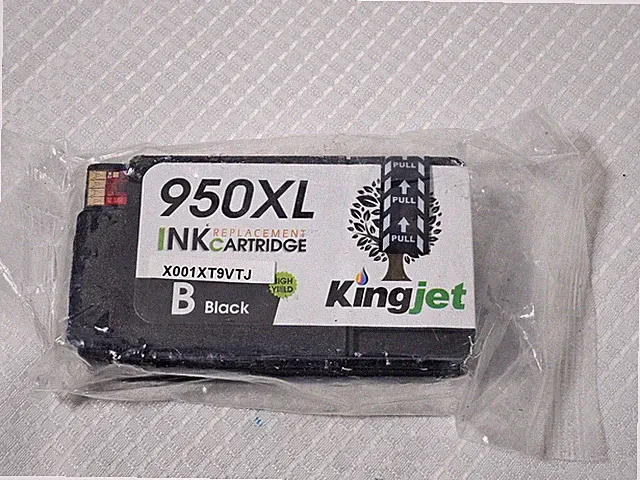KingJet 950XL Black High Yield Ink Cartridge Replacement for HP Printers - NEW