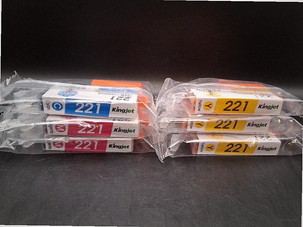 Kingjet Assorted Color Ink Cartridges 221 (2 M, 3 Y, 1 C) Canon - Factory Sealed