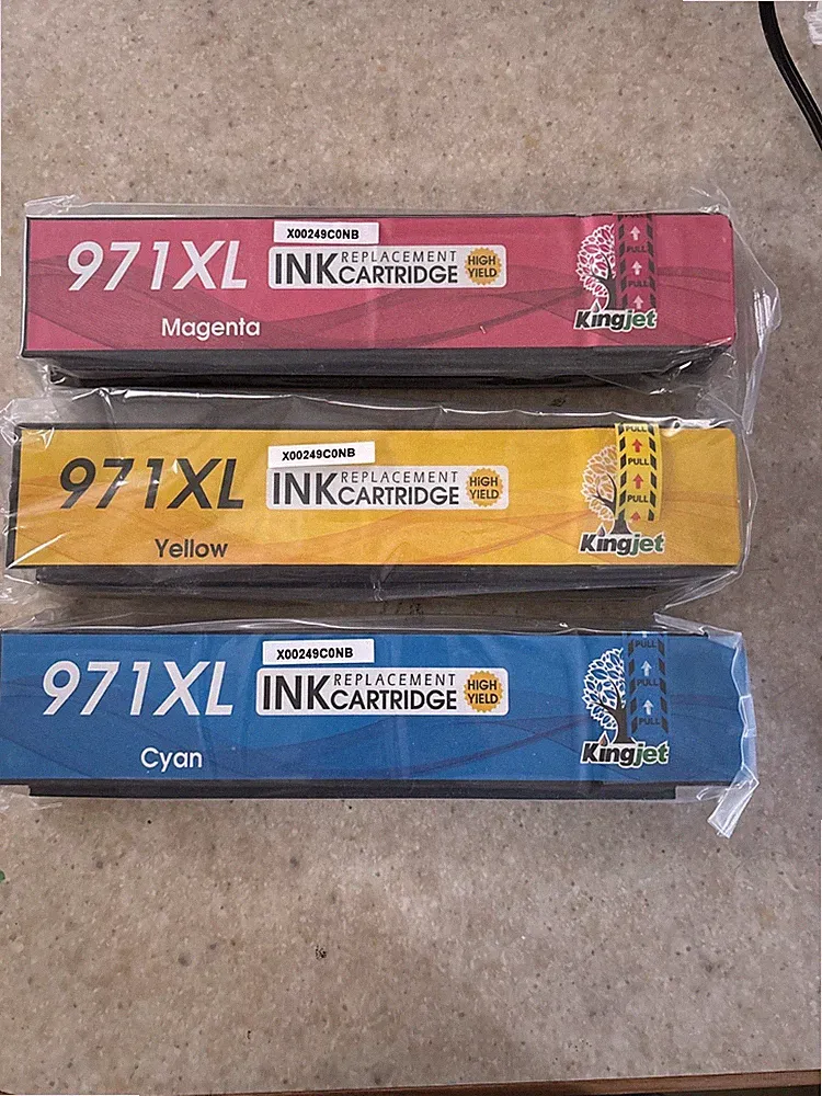 Kingjet Set Of 3 Colors Ink Replacement Cartridges