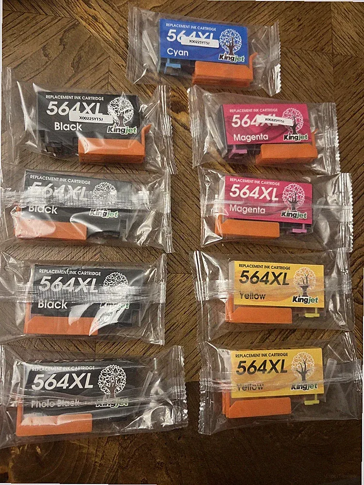 Lot Of 9 Kingjet Ink Cartridges Compatible for 564XL for HP Printers Replacement
