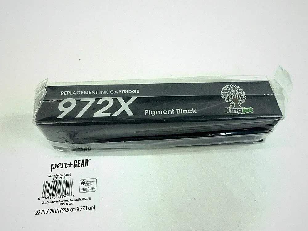 New Kingjet Ink Cartridge Replacement 972X. Black Liquid Ink for HP printer.